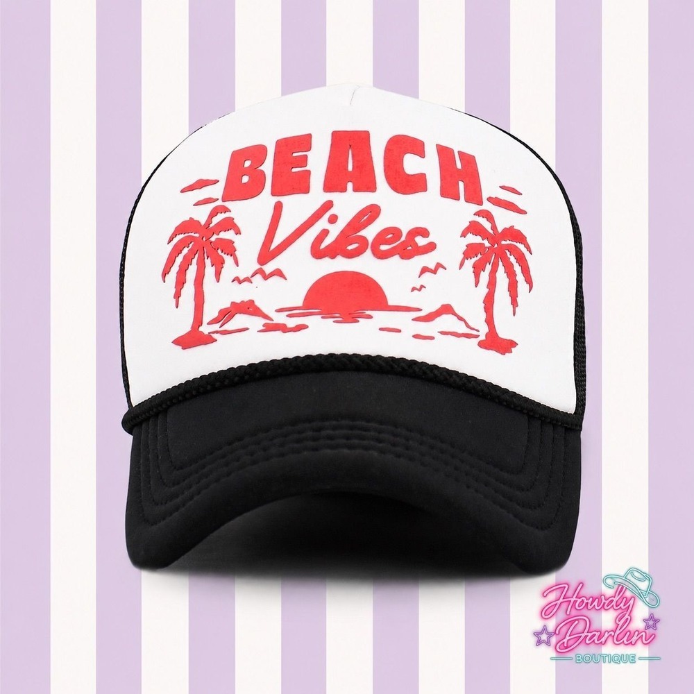 Beach Vibes Foam Trucker Snapback Hat - Picture 1 of 1